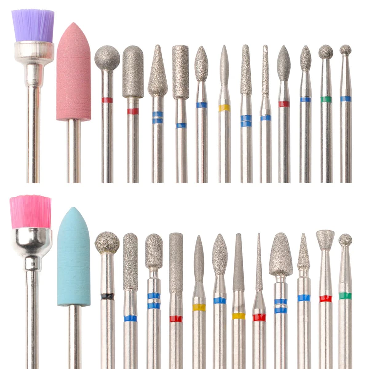set of 14 nail drill bits for gel removal and polishing — image 1