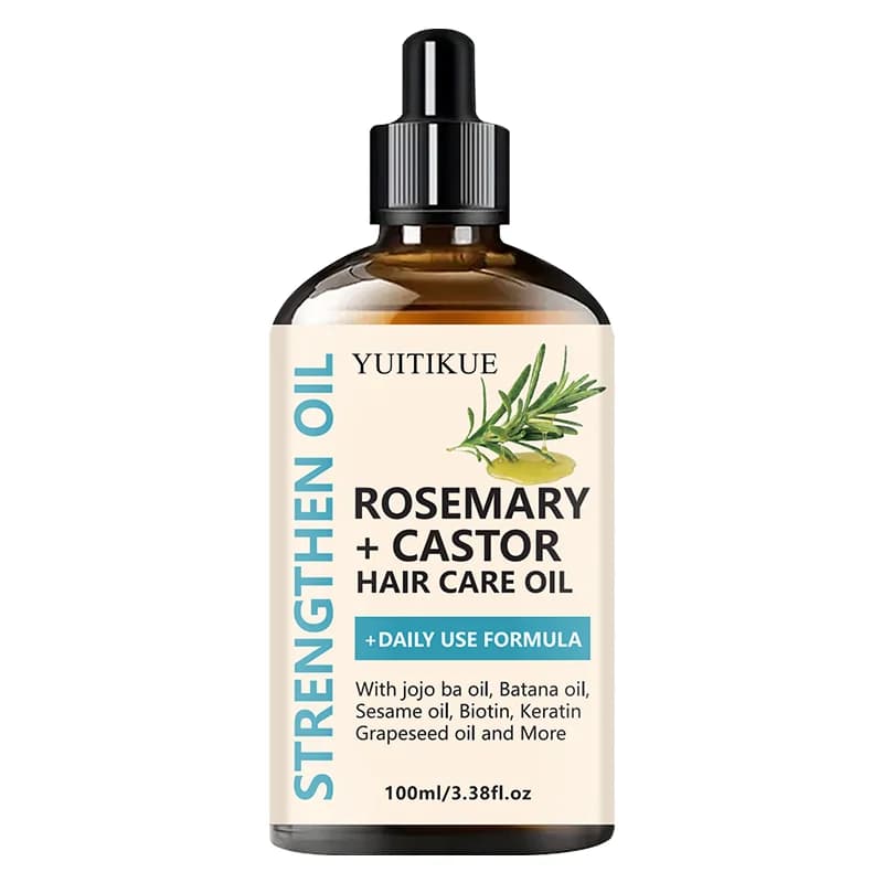 bottle of rosemary and castor strengthening hair oil — image 7
