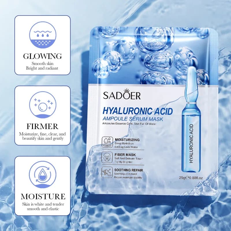 Saoder hyaluronic acid facial sheet masks, pack of 10 — image 3