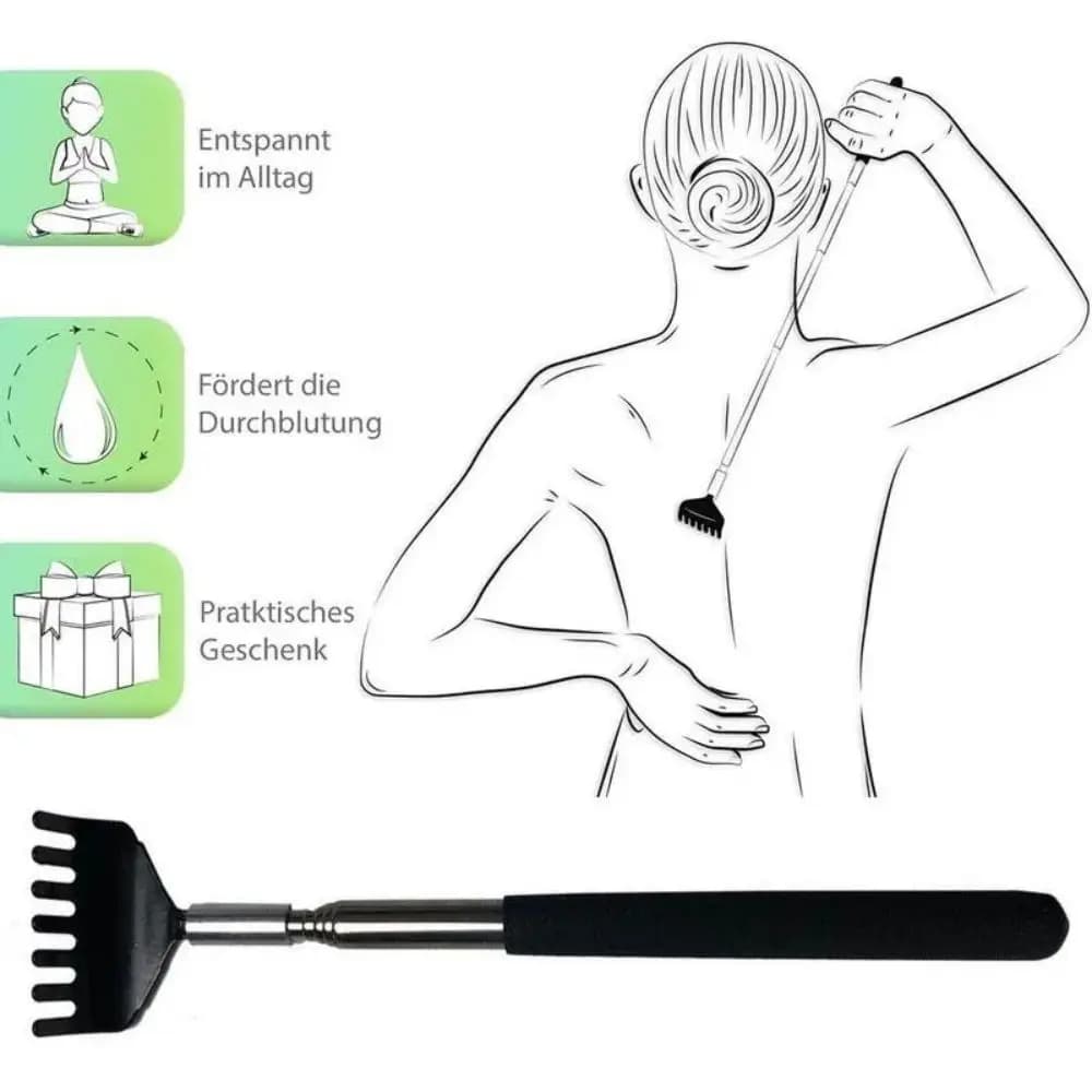 telescopic stainless steel back scratcher with bag — image 6
