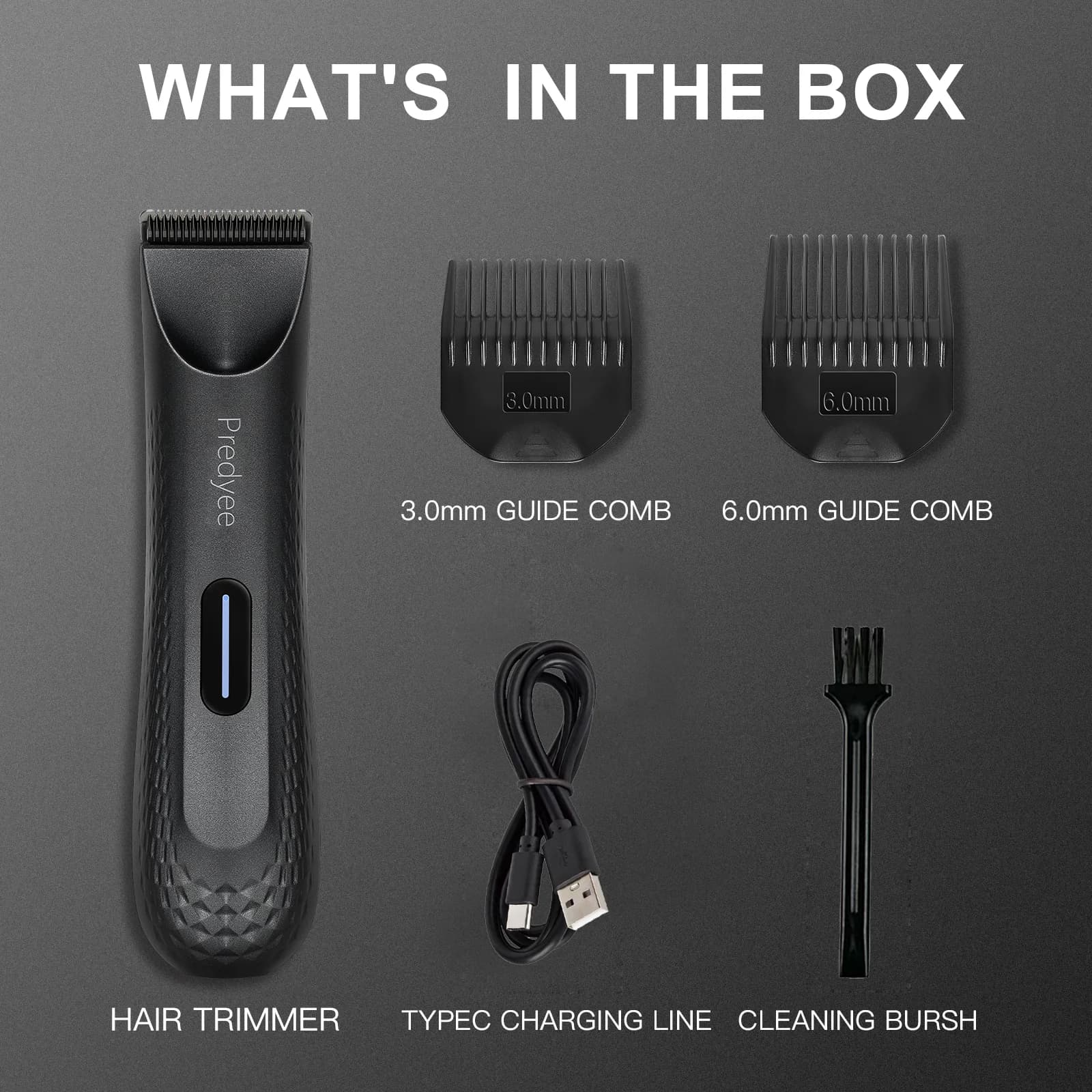 waterproof electric groin hair trimmer with ceramic blade — image 4