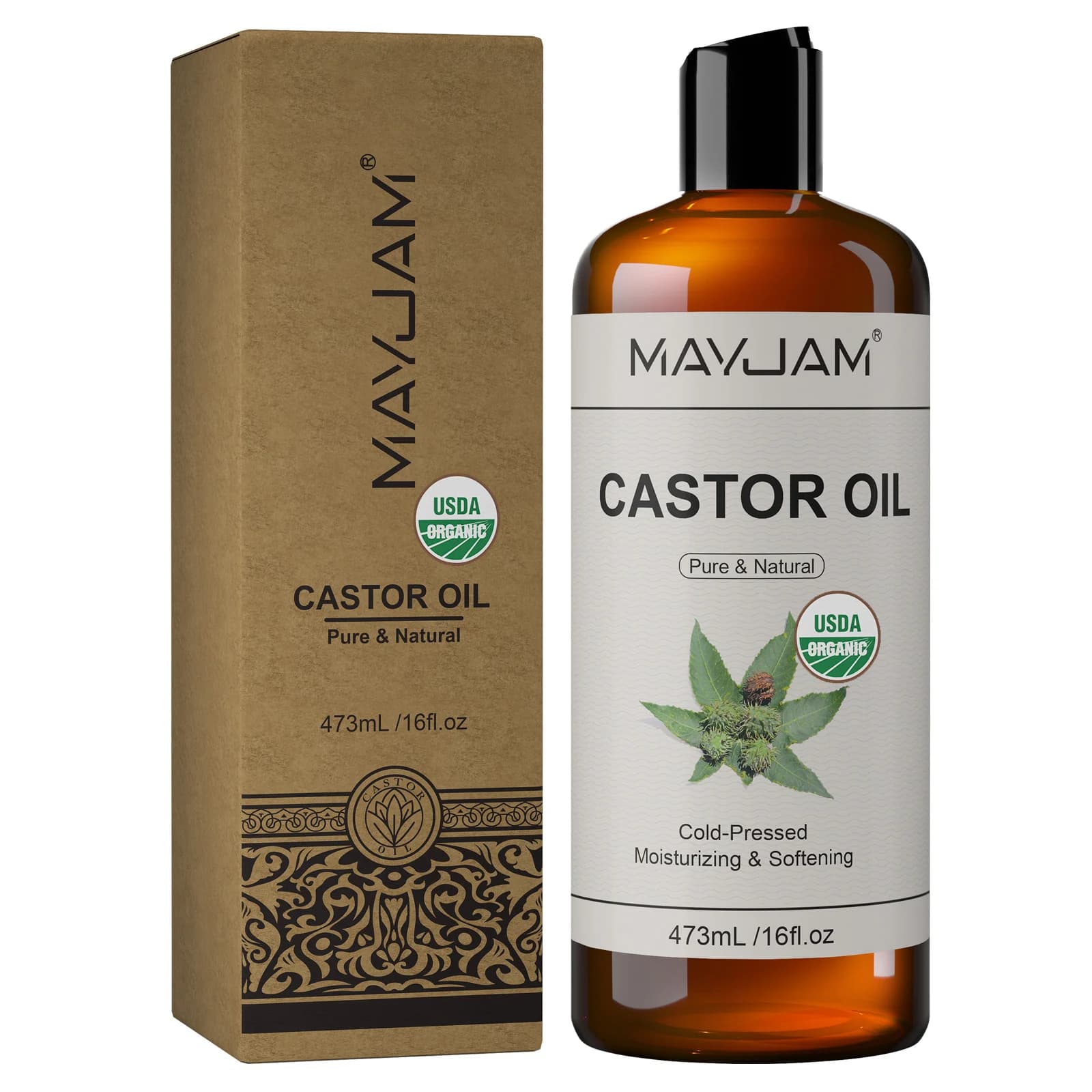 bottle of cold‑pressed organic castor oil — image 1