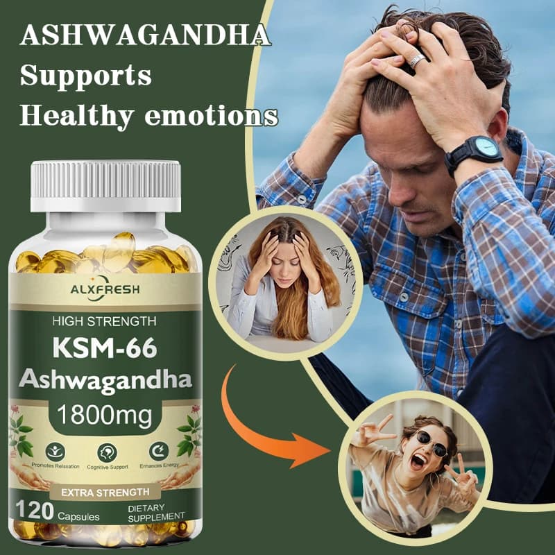 KSM-66 ashwagandha capsules in a bottle — image 5