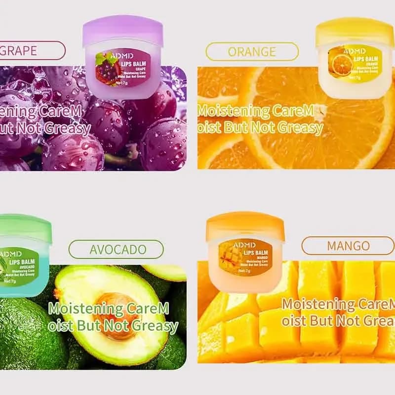 Eight fruit flavored lip balms in a box — image 4