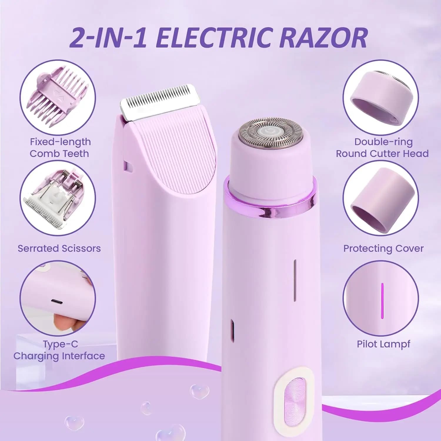 waterproof women’s electric shaver and trimmer — image 3