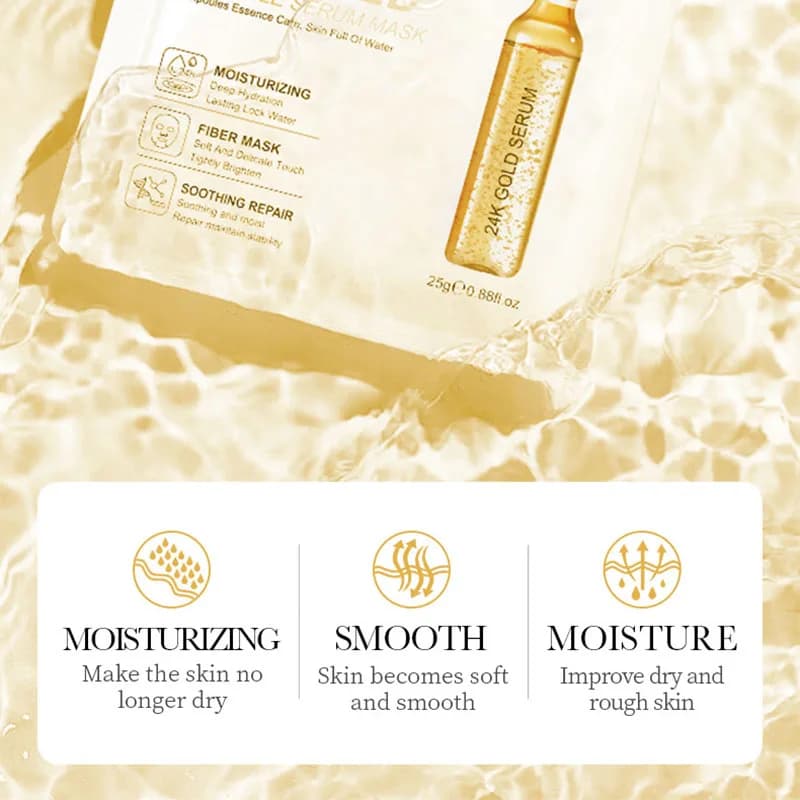 24K gold vitamin C hyaluronic acid facial mask pack — image 2