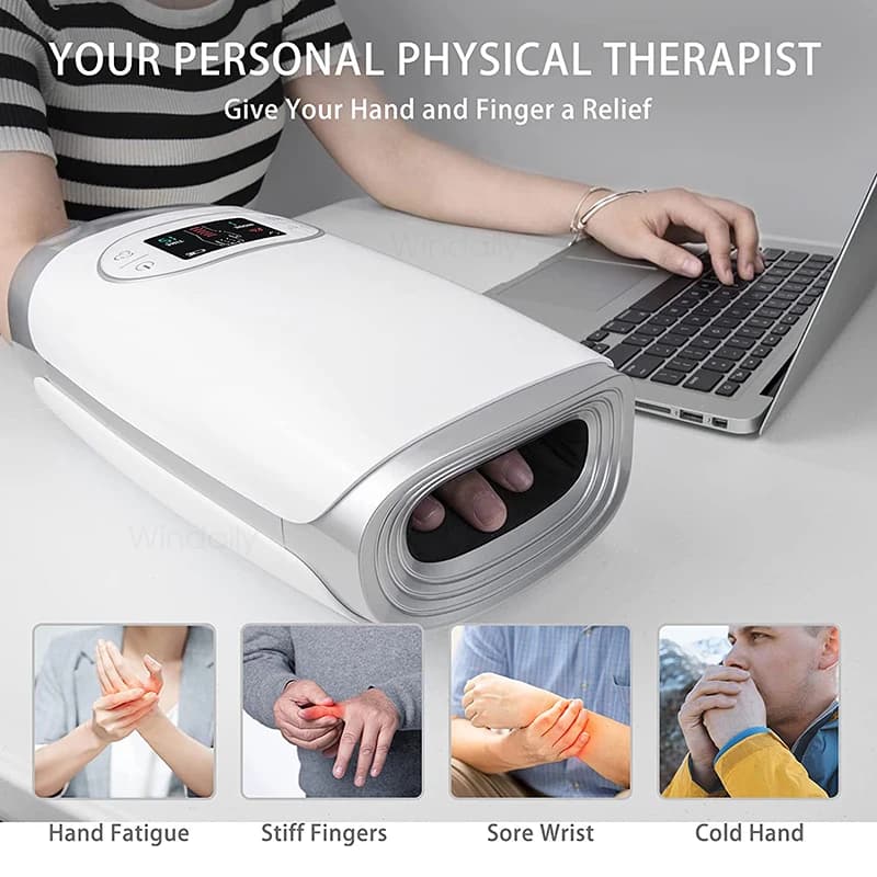 Wireless hand massager with heat and air compression — image 3