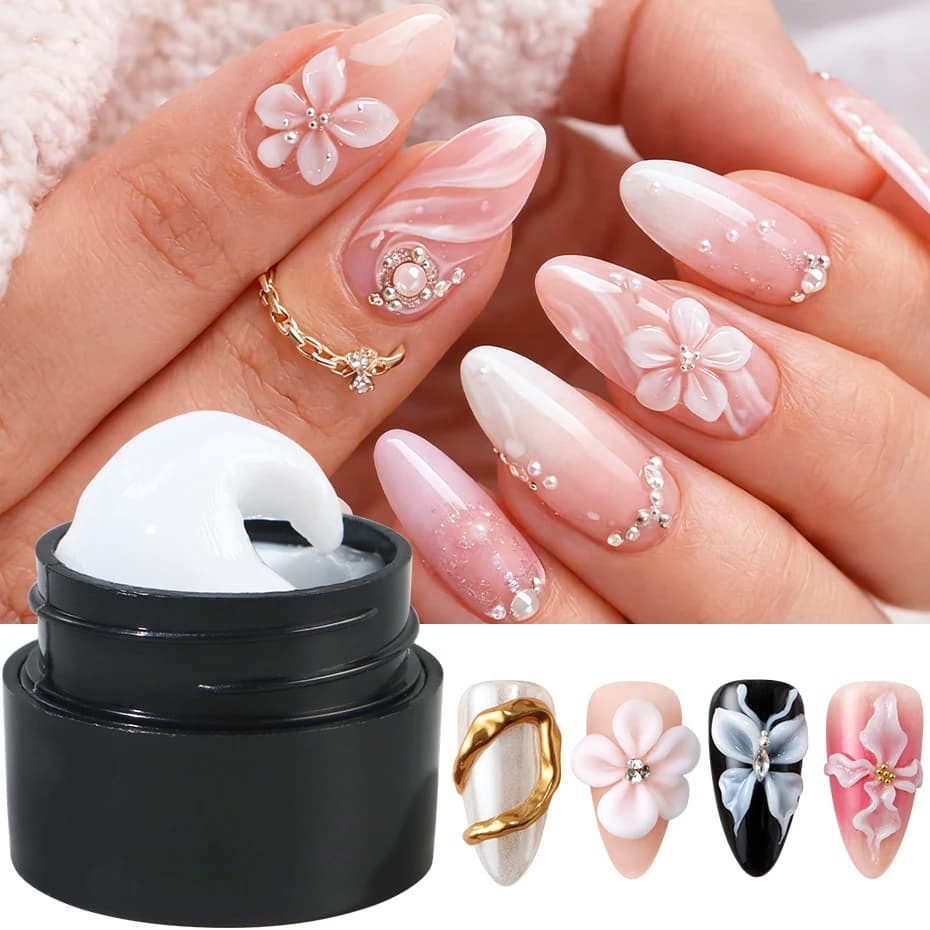 Pearl white 3D sculpting gel tube — image 2