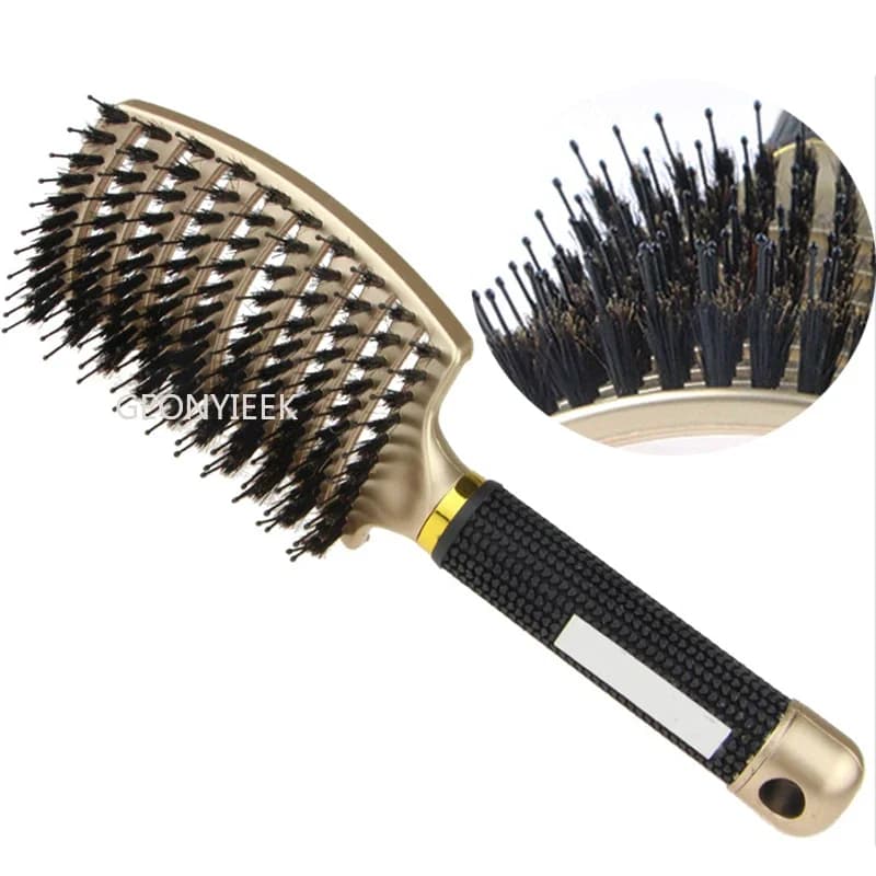 wet-use scalp massage hair brush with bristle and nylon — image 6