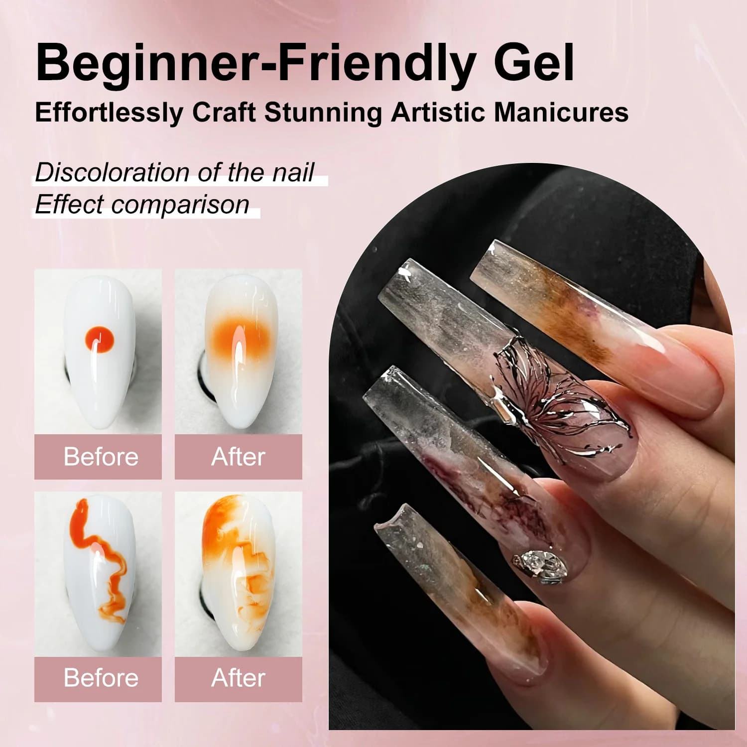 Limegirl marble blossom blooming gel nail polish — image 4