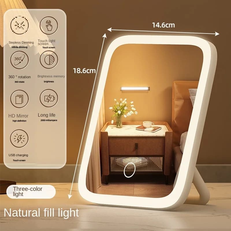 LED desktop makeup mirror with color lighting — image 5