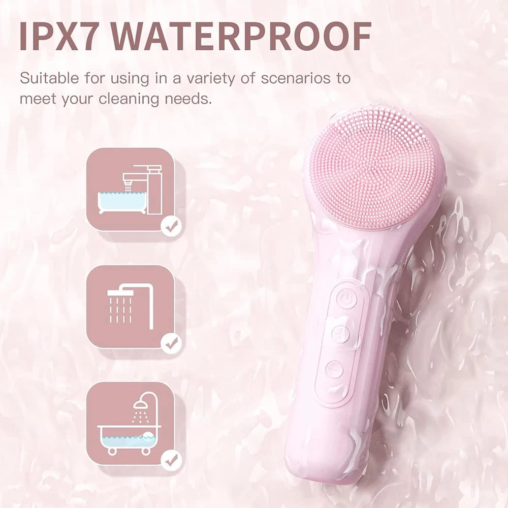 waterproof rechargeable sonic facial cleansing brush — image 3