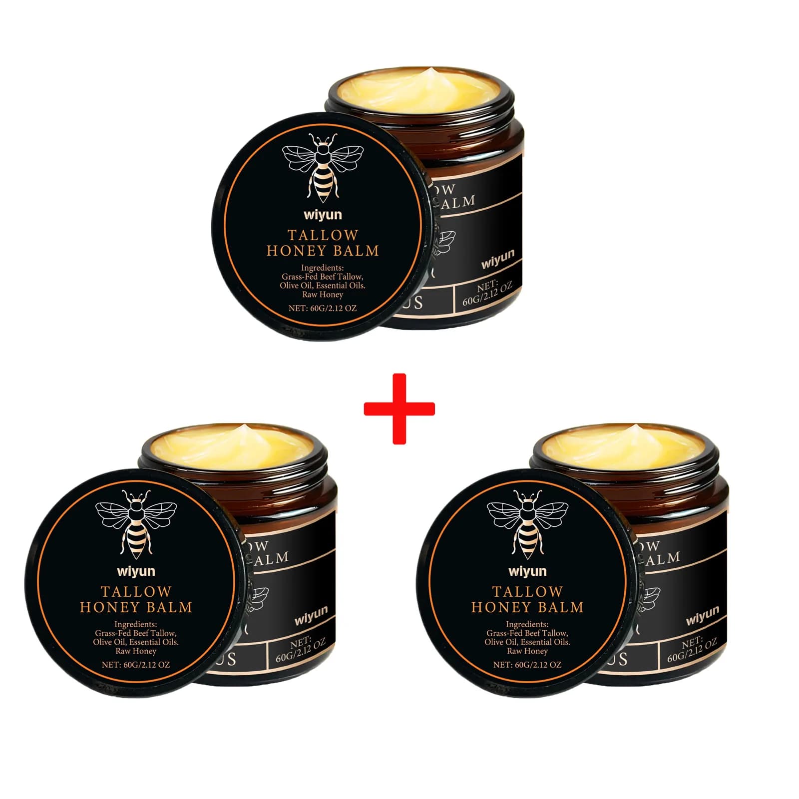 beef tallow and honey brightening cream jar — image 7