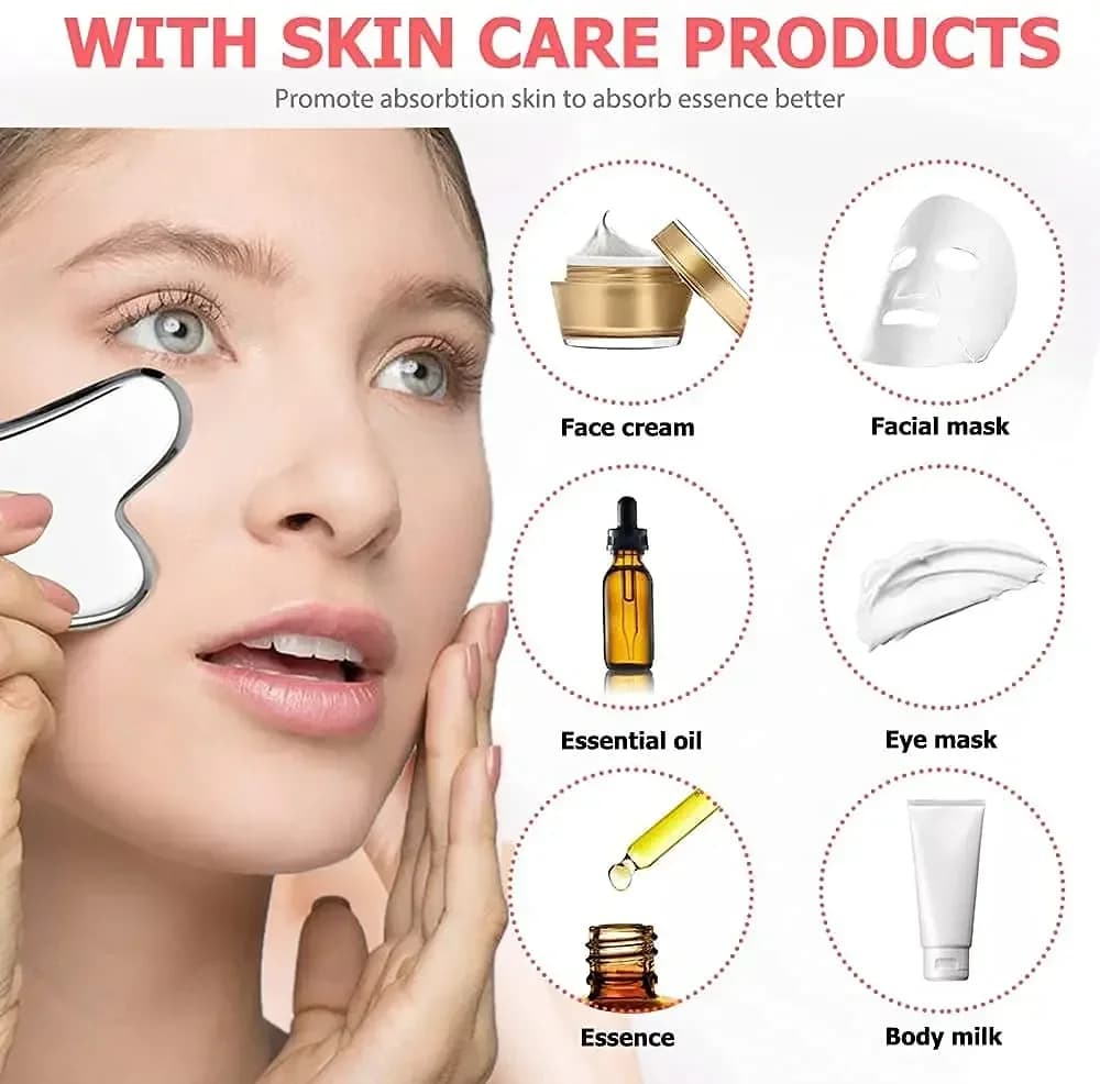 stainless steel gua sha facial massage board — image 3