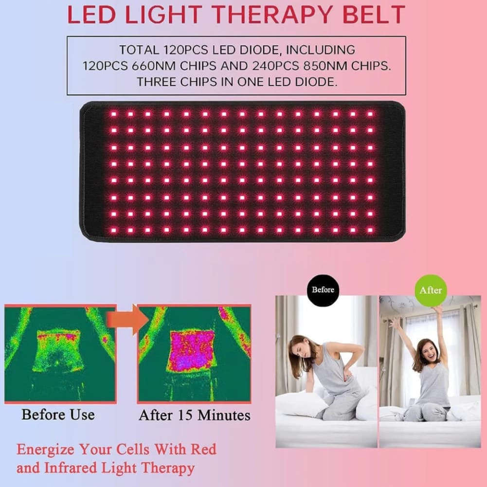 Red light therapy waist belt with dual wavelength LEDs — image 3
