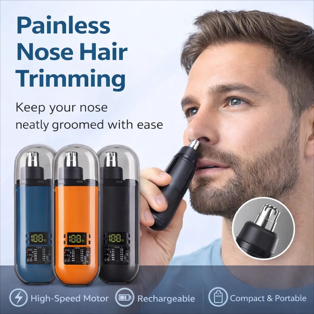 USB rechargeable nose and ear hair trimmer for men