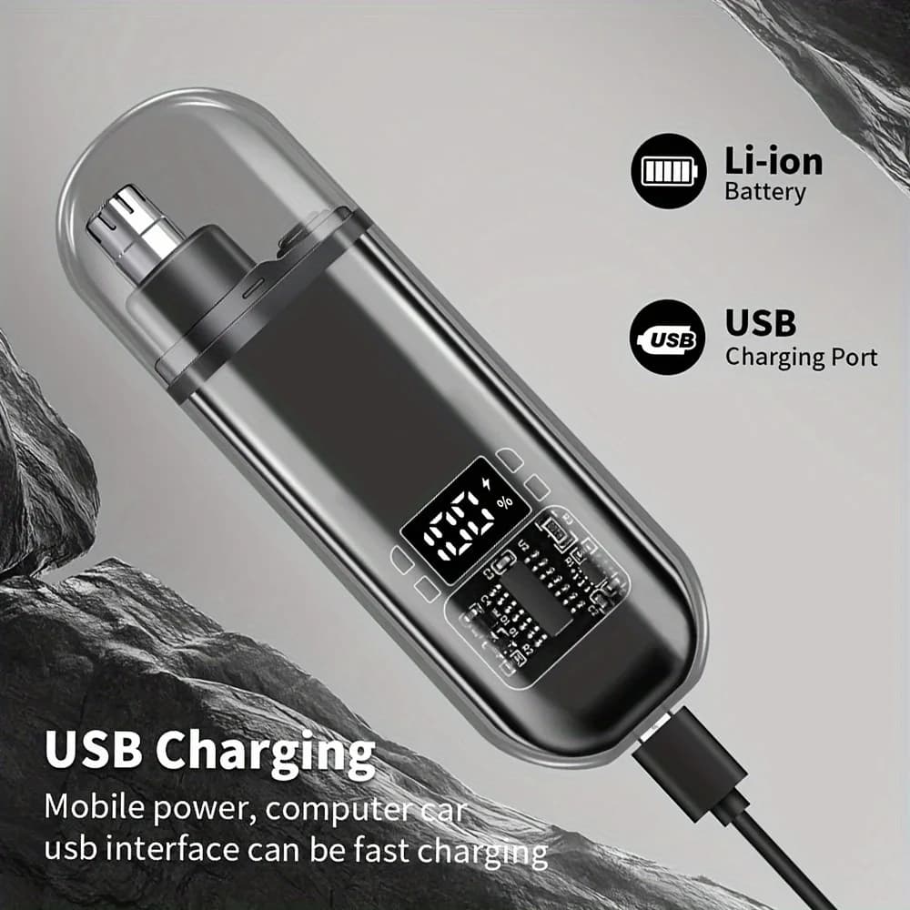 USB charging nose and ear hair trimmer — image 3
