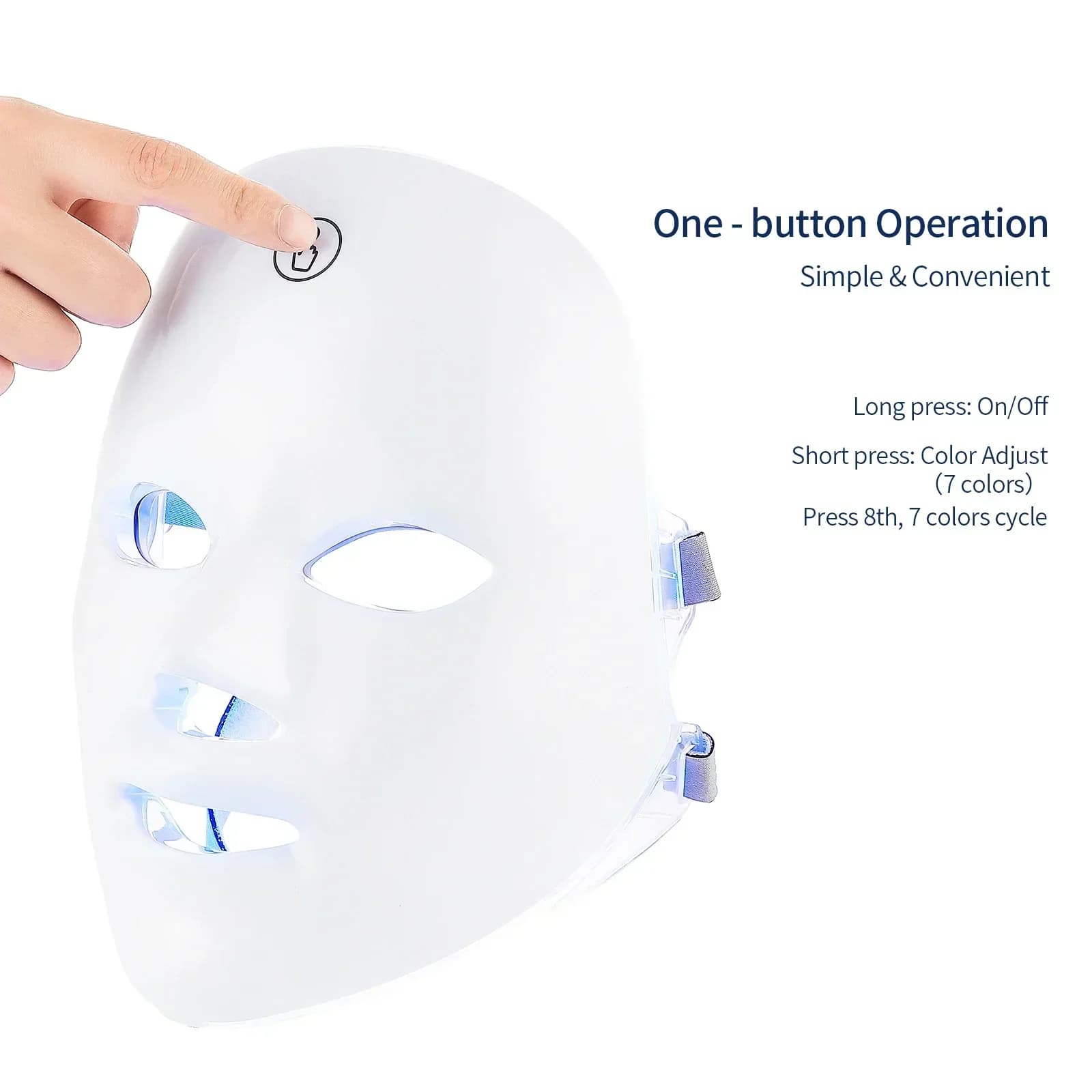 LED light therapy facial mask with seven color settings — image 5