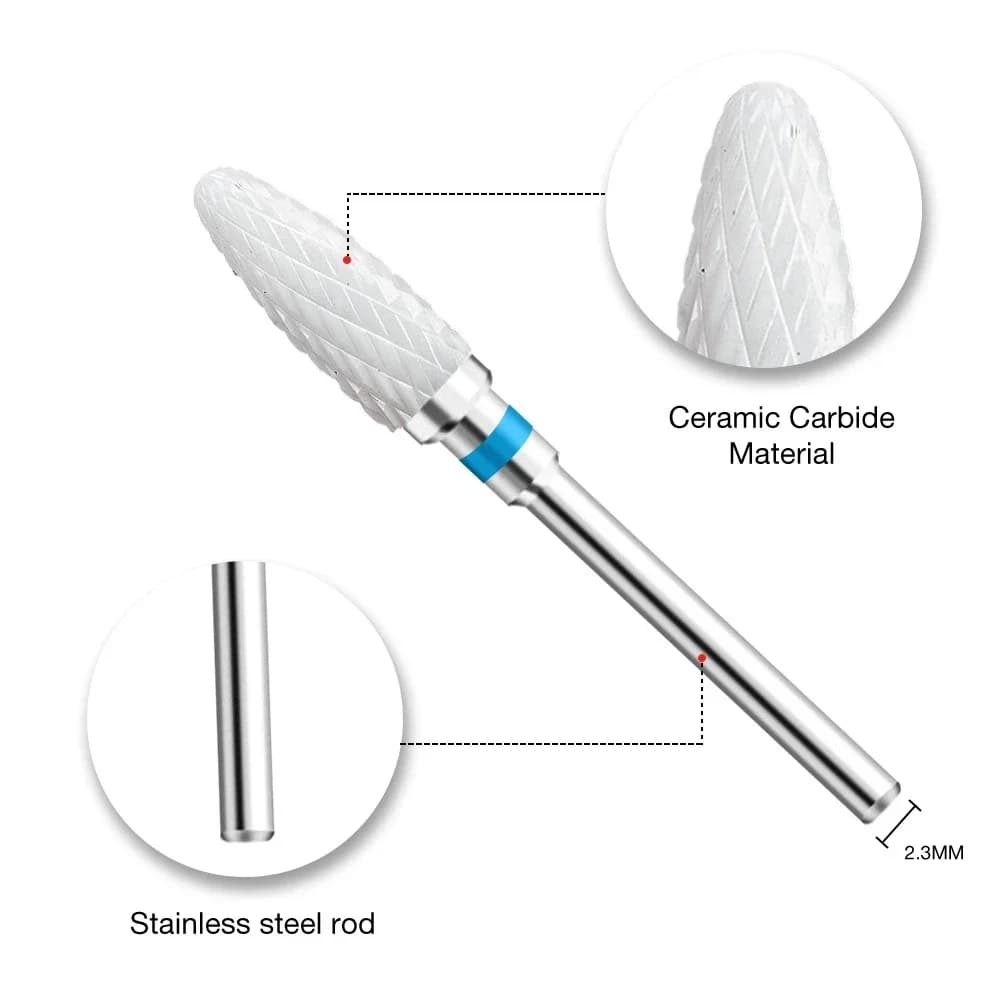 ceramic carbide nail drill bit for electric manicure drill — image 4