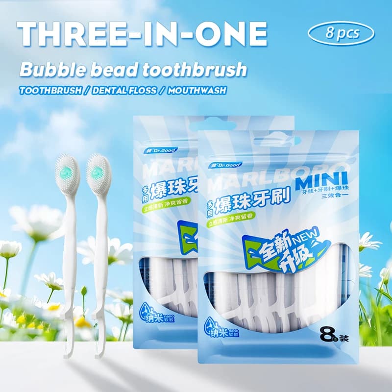 mini disposable travel toothbrush — image 1