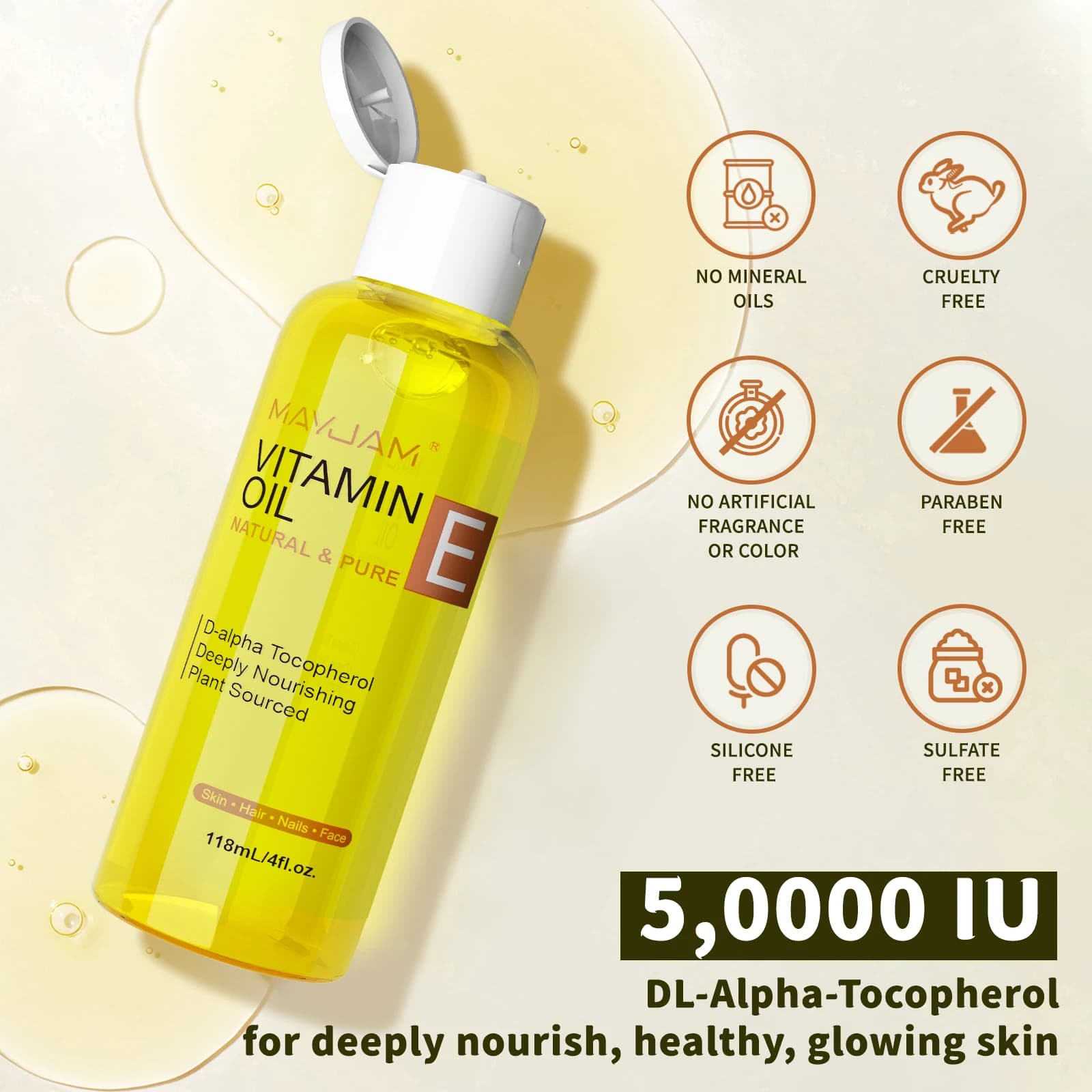Natural vitamin E face oil bottle — image 2
