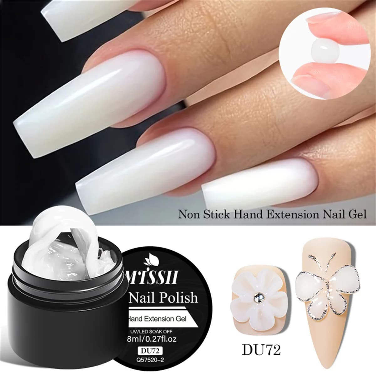 clear non‑stick 3D hand extension gel polish bottle — image 6