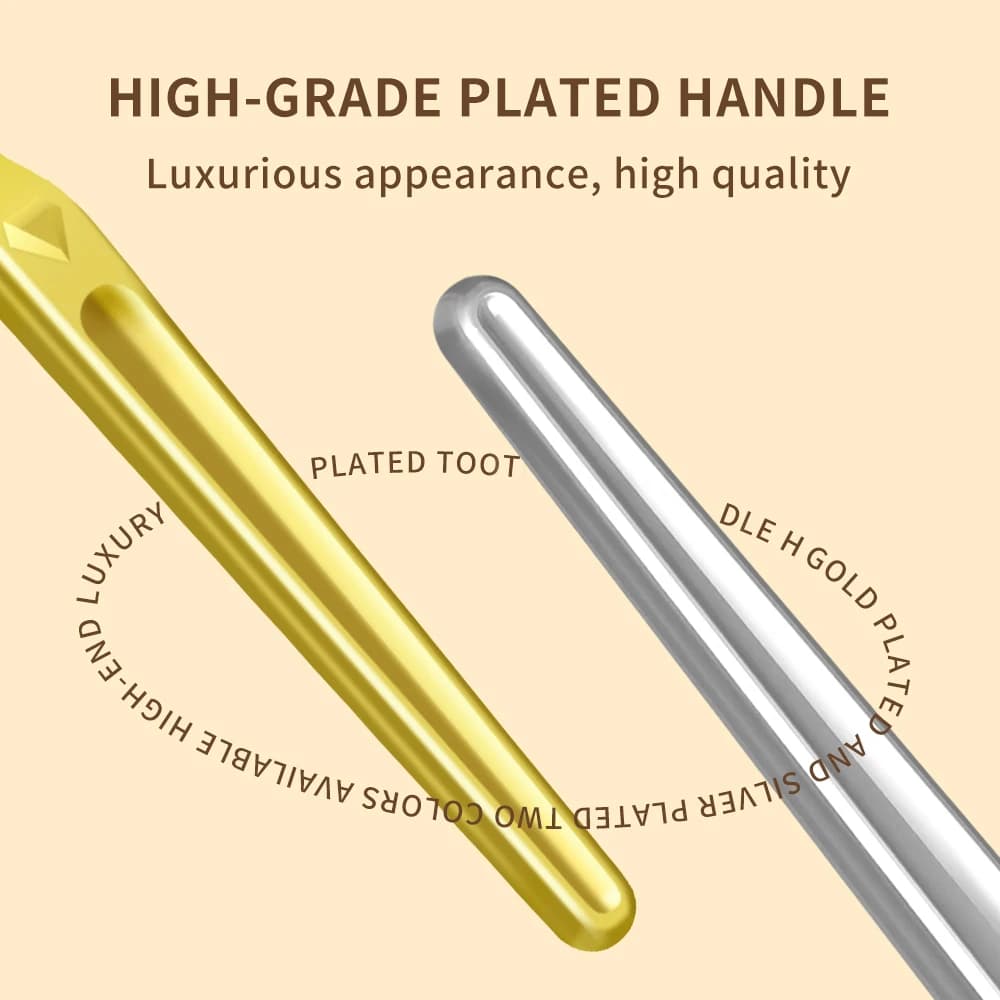 Gold and silver luxury toothbrush with electroplated handle — image 5