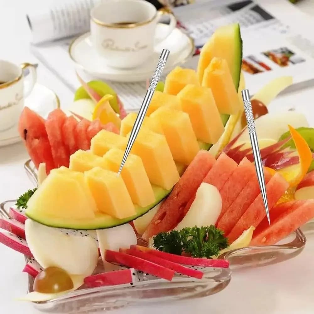 compact stainless steel toothpick set with keychain holder — image 5
