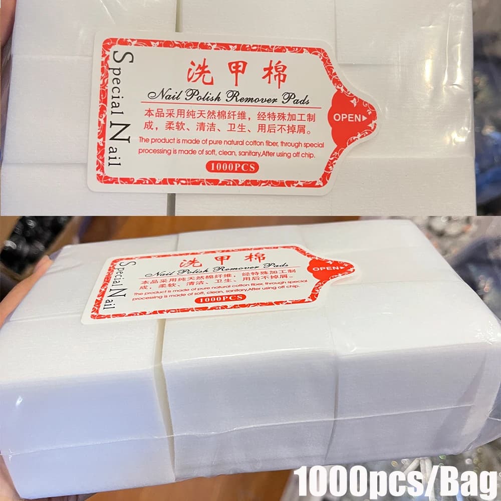 Lint-Free Cotton Nail Wipes – 100 pcs