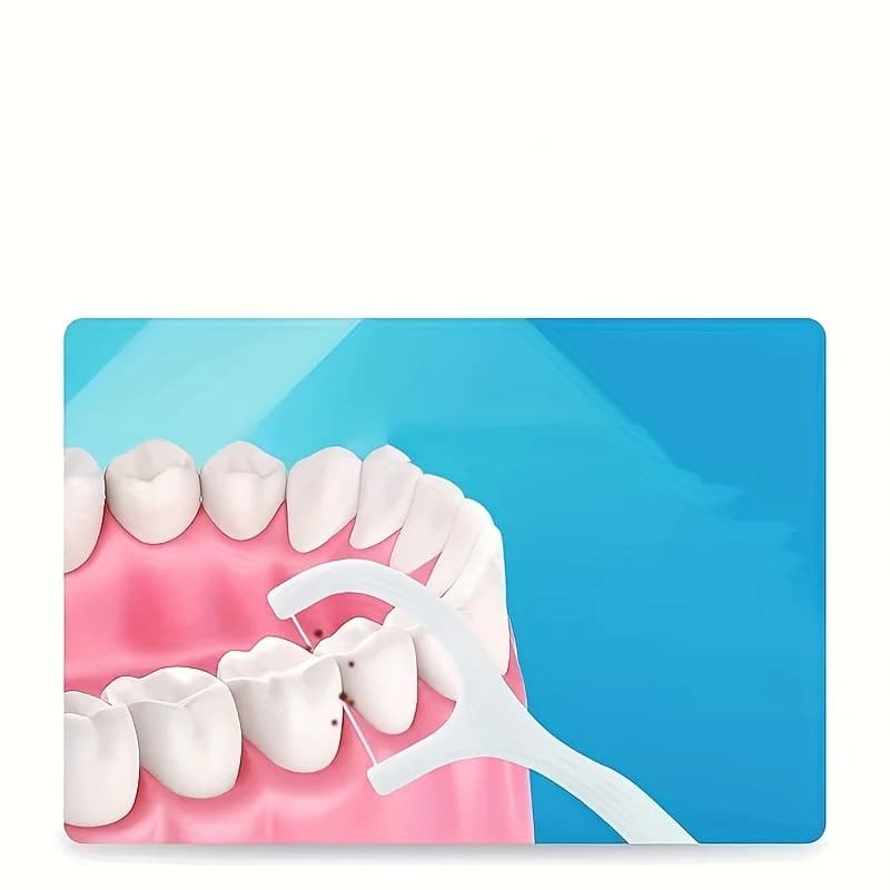 pack of 50 disposable dental floss picks — image 3