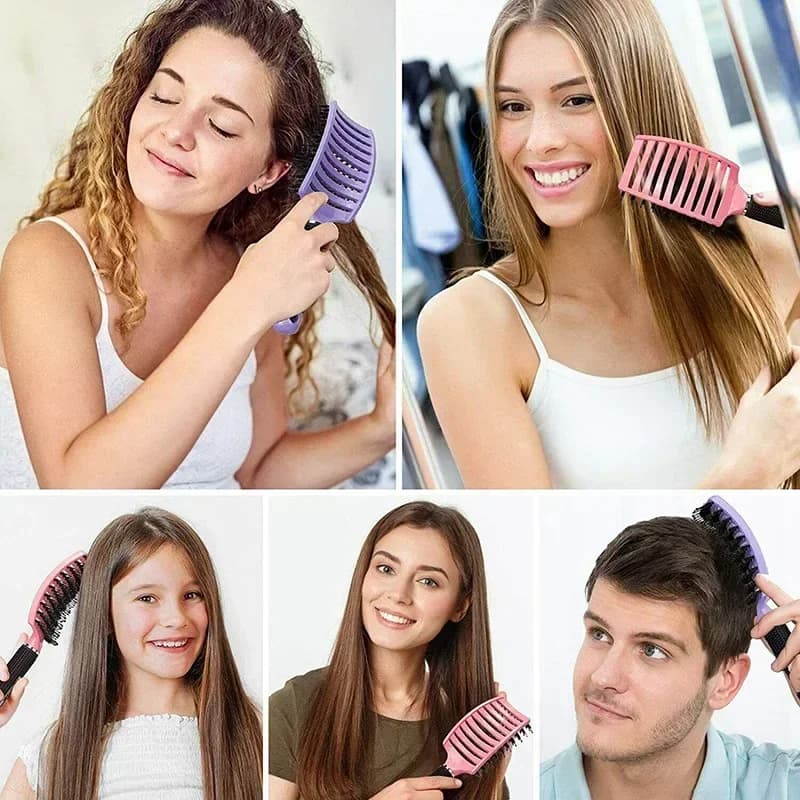 boar bristle and nylon scalp massage hair brush — image 4