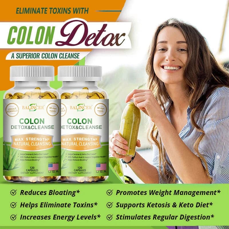 Balincer colon cleanse supplement bottle with capsules — image 3