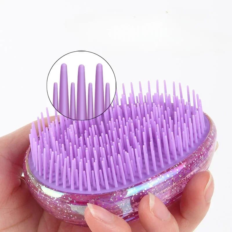 egg-shaped mini detangling hair brush — image 3
