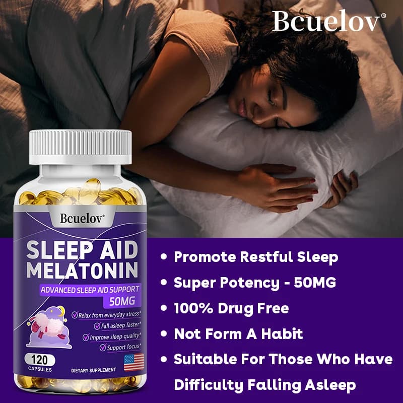 Bcuelov melatonin 25 mg vegan capsules bottle — image 6