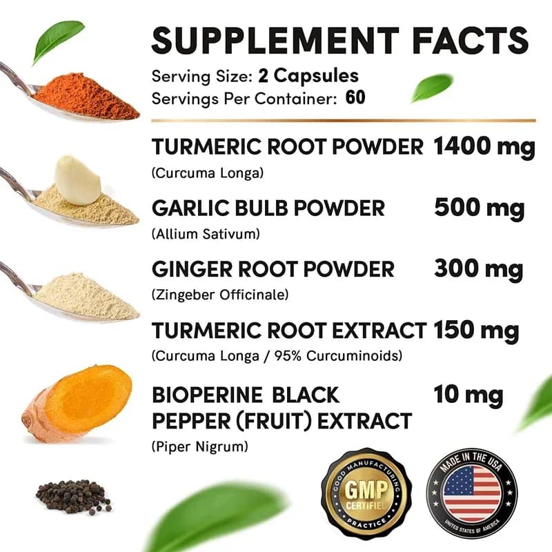 turmeric curcumin capsules with black pepper — image 6