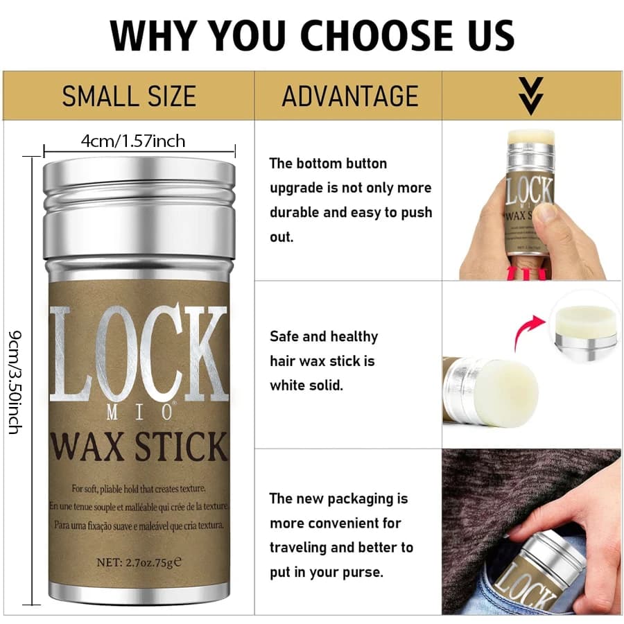wax stick with natural coconut oil for hair edge control — image 4