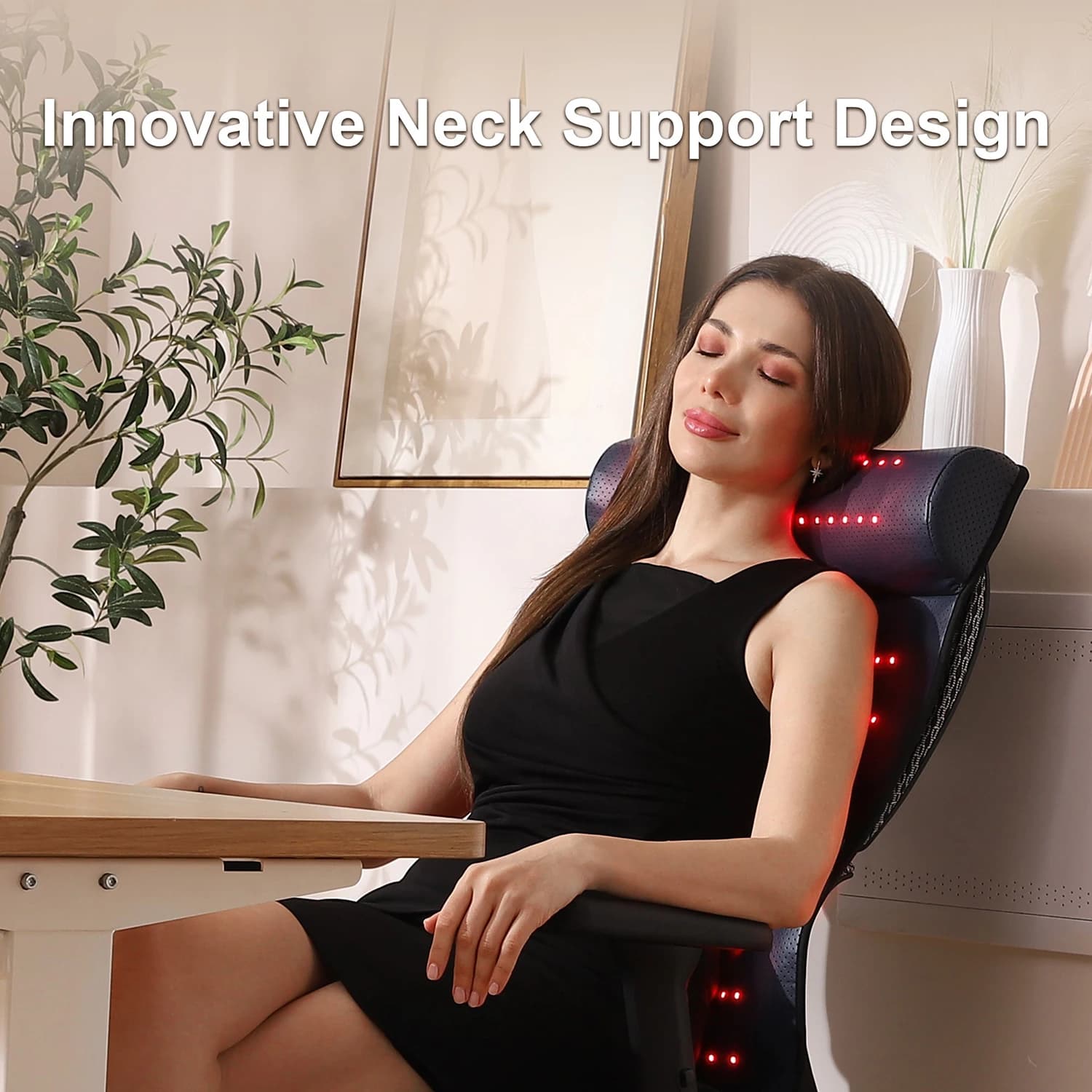 Red light therapy mat with far infrared heat and neck support — image 5