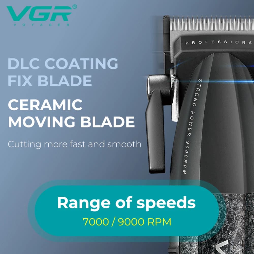 VGR rechargeable hair trimmer with 9000 RPM motor — image 4