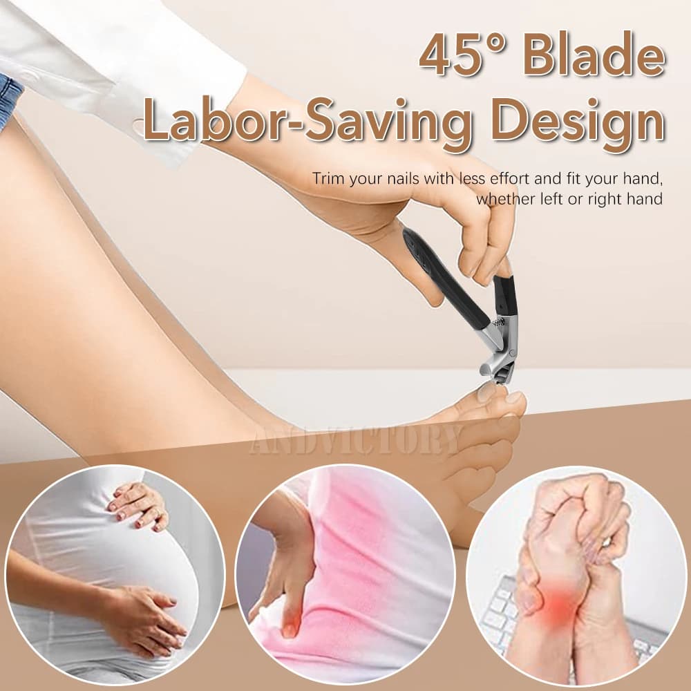 Nail clipper set with curved blades for thick and ingrown nails — image 2