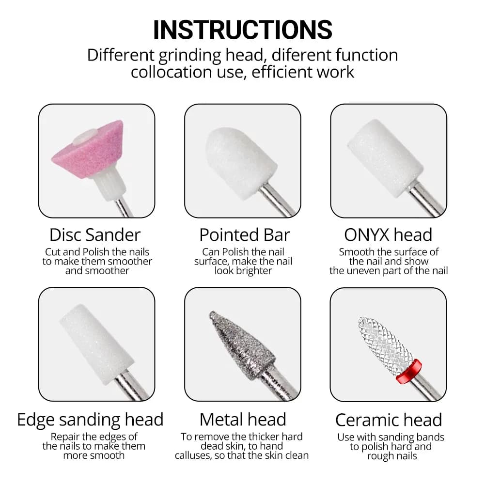 wireless 6-in-1 nail drill with LED display — image 2