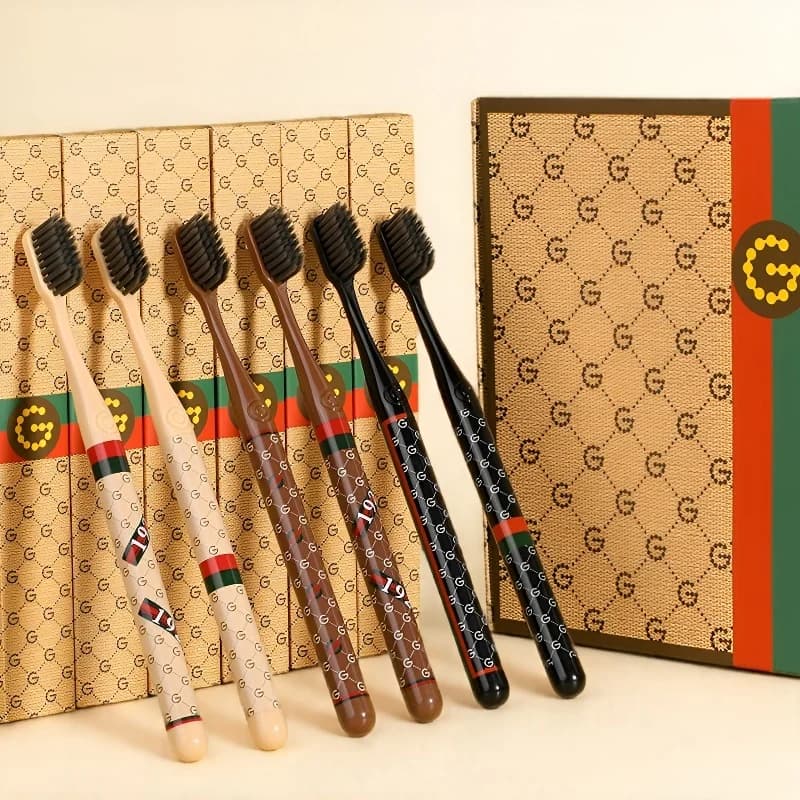 Set of six soft‑bristle luxury toothbrushes — image 1