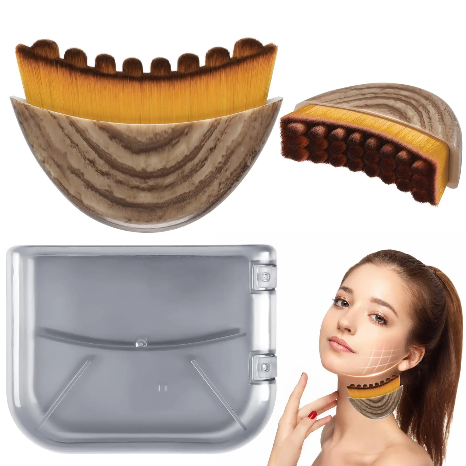 soft-bristle contoured lymphatic facial brush — image 7