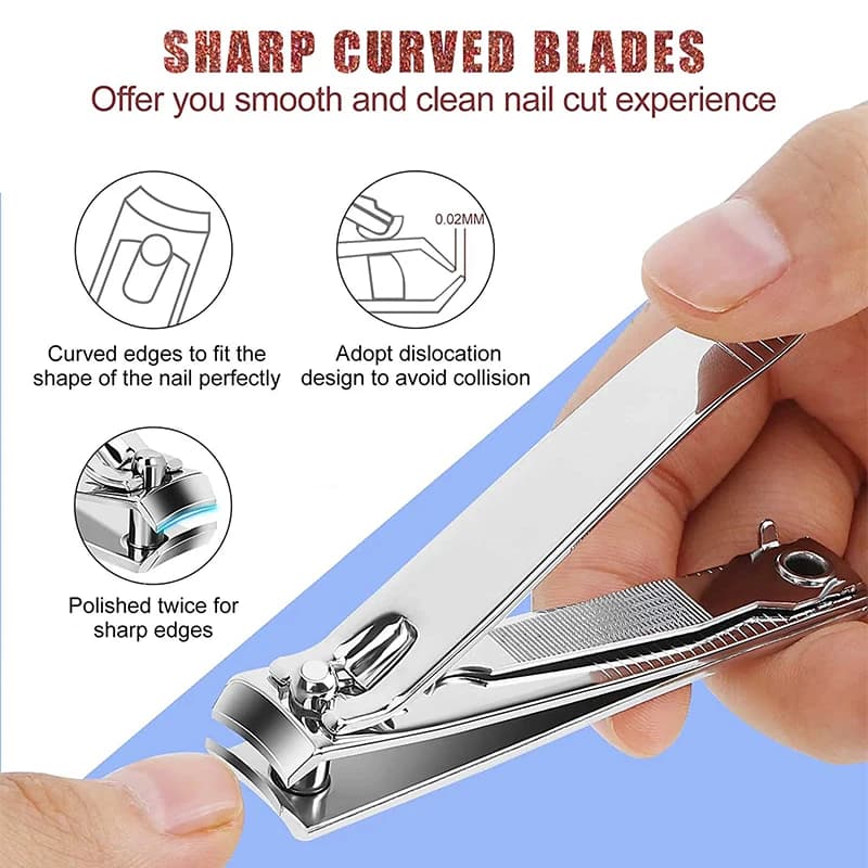 Splash‑resistant stainless steel nail clippers — image 2