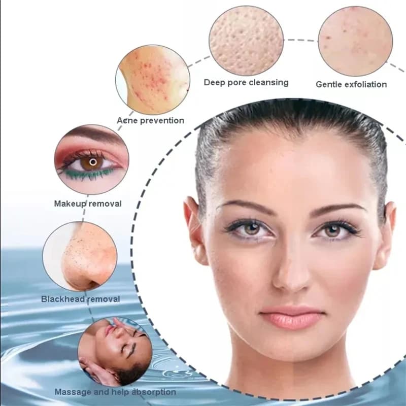 portable silicone facial cleansing brush with multiple heads — image 3