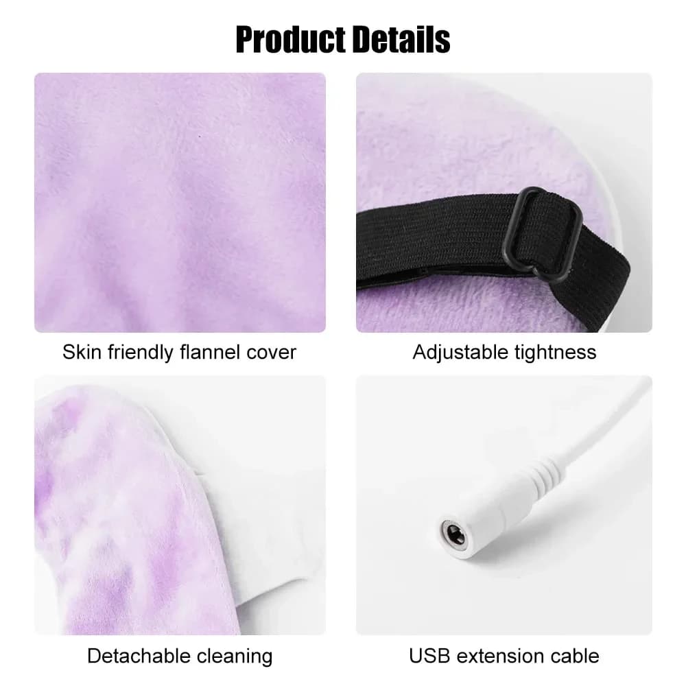 USB heated eye mask with soft fabric and USB connector — image 6