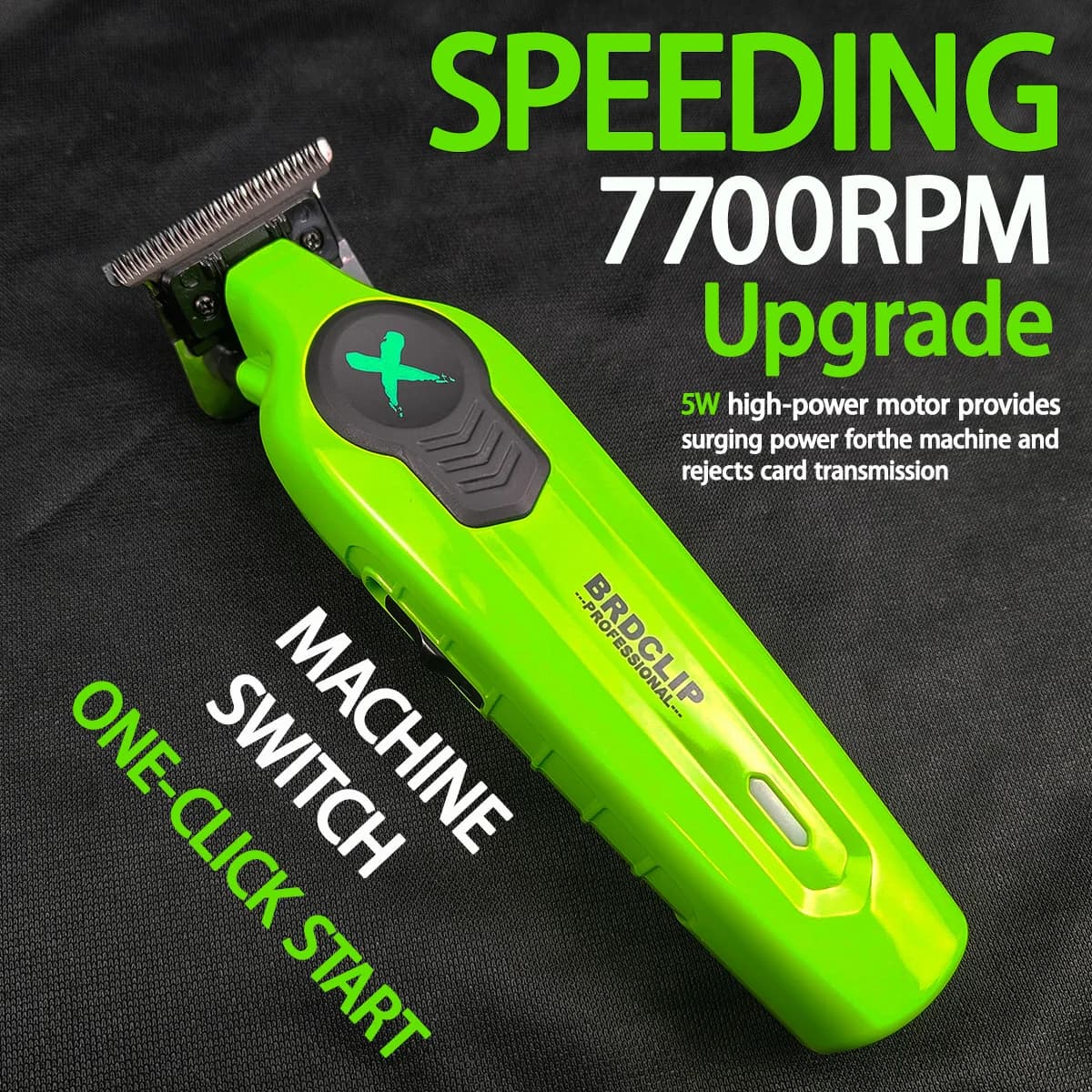 green professional hair trimmer with charging stand — image 2