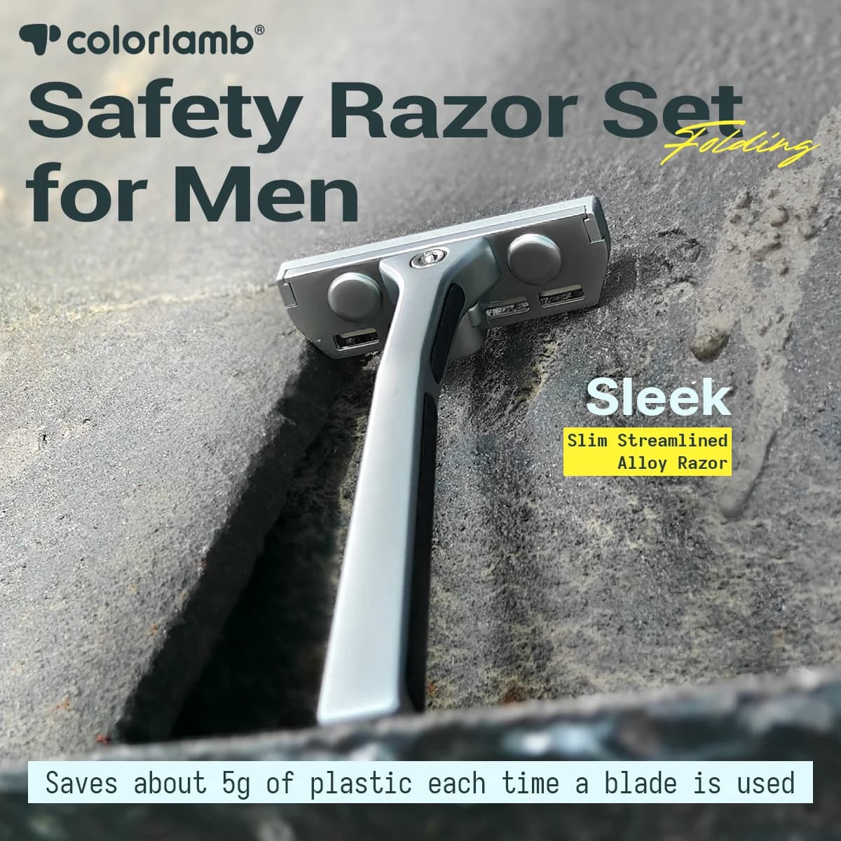 metal safety razor with single edge blade — image 2