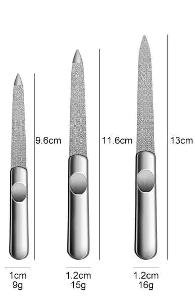 three stainless steel double-sided nail files — image 7