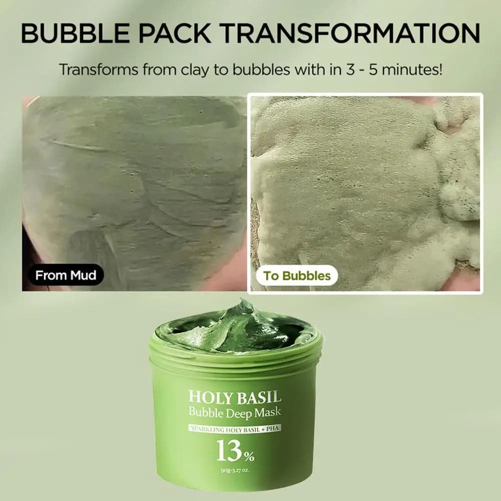 Holy basil bubble cleansing mask in a jar — image 3