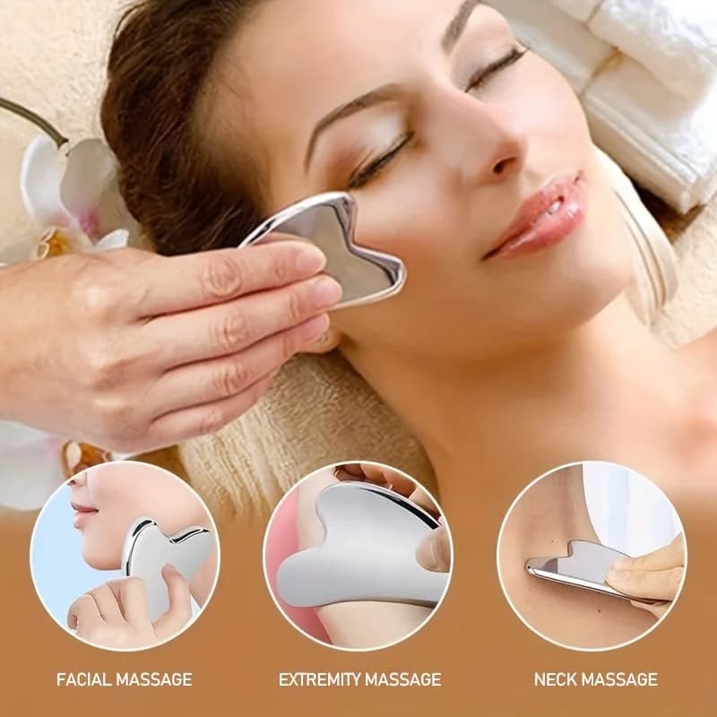 contour brush and stainless steel lymphatic scraping board set — image 5